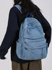 Vintage Denim Spliced Large Capacity Shoulder Bag