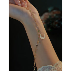 White Crescent Heart Bracelet