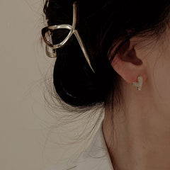 Französische Vintage Weiße Rosen Ohrringe