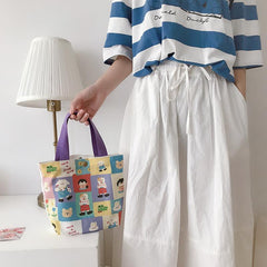 Niedliche Canvas-Tasche mit aufgedruckter Illustration