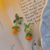 Persimmon Yellow Glass Earrings