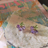 Spring Grape Crystal Purple Earrings