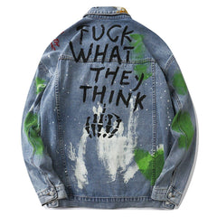 Spray Paint Graffiti Denim Jacket