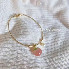 Pulsera de luna y estrella de melocotón