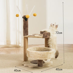 Árbol para gatos con forma de pizza