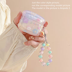 Estuche para AirPods con diseño de conejito de flores (con dije)