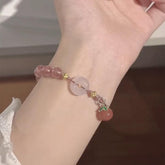 Pulsera tejida a mano de melocotón dulce fresco