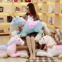 100cm Jumbo White Unicorn Plush Toys Giant Unicorn Stuffed Animal Horse Toy Soft Unicornio Peluche Doll Gifts for Children