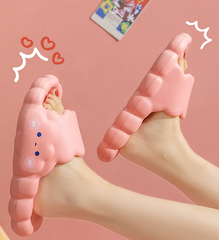 Pantuflas lindas con sonrisa