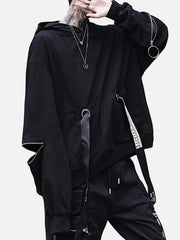 Function Dark Ribbons Zipper Hoodie
