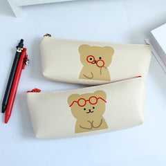 Estuche para lápices con forma de oso de gafas