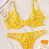 Sexy Lace Three-Point Bralette Set