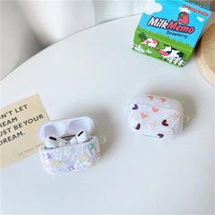 Estuche para Airpods con diseño de corazón de flores