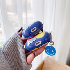 Estuche para Airpods con sonrisa azul de dibujos animados