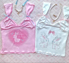 Top con coqueta de conejitos