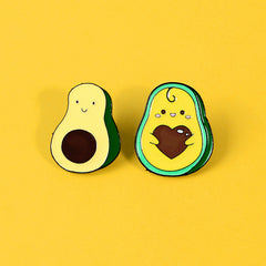 Pins de aguacate de dibujos animados
