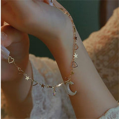 White Crescent Heart Bracelet