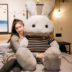 Conejo gigante de peluche de 130 cm, bonito animal de dibujos animados, conejo de orejas grandes, muñeco de peluche, almohada de peluche, juguetes para bebé, regalos kawaii.
