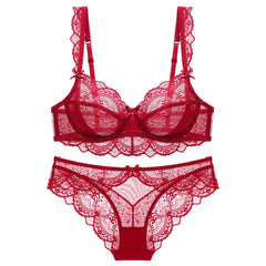 New Hollow Ultra Thin Lace Sexy Bralette Set