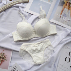 Plus Size Cross Tie Lace Bra Set