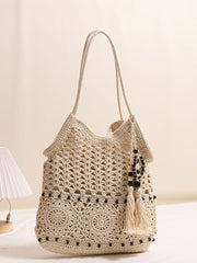 Bag Weave Beach Women Vintage Cotton Shoulder