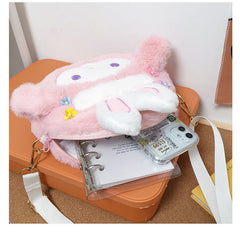 Bonita bolsa de peluche con orejas de conejo