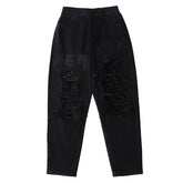 Ripped Sequined Embroidered Patchwork Jeans