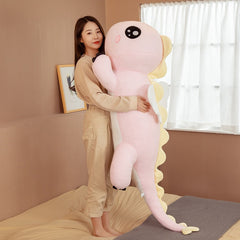 Peluche de dinosaurio grande y largo de 150 cm, adorable y suave, con forma de ángel, ideal como regalo de cumpleaños para niños y niñas.