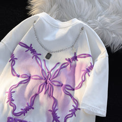 Cute Butterfly Chain Print Tee