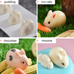 Molde de silicona para pastel con forma de mini conejito