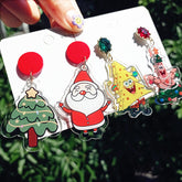 Lindos pendientes acrílicos de Papá Noel