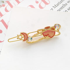 Pinzas para el cabello con forma de estrella y luna