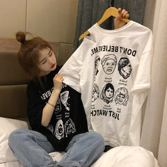 Camiseta holgada con estampado vintage