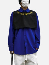 Fake Two Personalized Patchwork Embroidery Long Sleeve Shirt