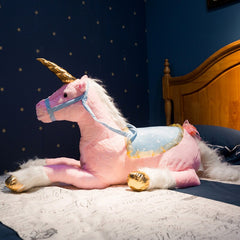 Peluche gigante de unicornio y caballo de 1 m, diseño de poni, ideal como regalo de cumpleaños creativo para niños.