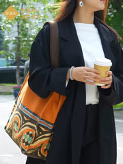 Ethnic Print Large Capacity Shoulder Bags QN010