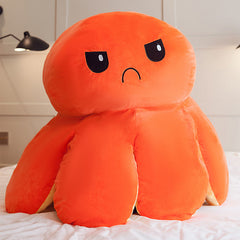 Pulpo de peluche de doble cara con forma de trompeta que cambia de humor