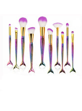 Mermaid Makeup Brush Set Fish Tail Foundation