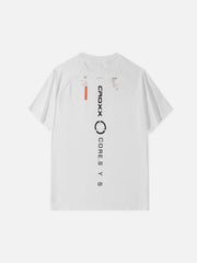 Punk Function Letter Print Cotton Tee