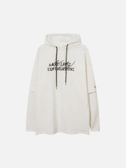 Personality Fake Two Print Hoodie