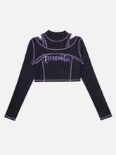 Fake Two Gothic Alphabet Long Sleeve T Shirt
