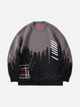 Dark Splash Ink Texture Knitted Sweater