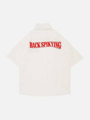 Dark Letters Embroidery Shirt