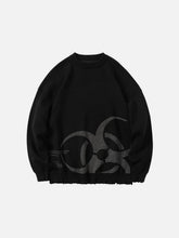 Dark Reflective Biochemical Weapon Print Knitted Sweater