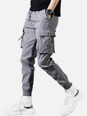 Solid Color Pockets Fleece Cargo Pants