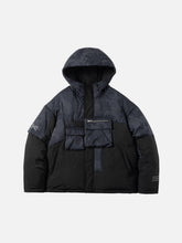 Irregular Plaid Patchwork Winter Down Coat