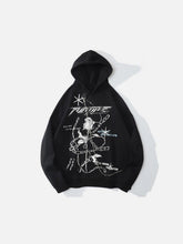 Dark Rose Chain Print Oversized Hoodie