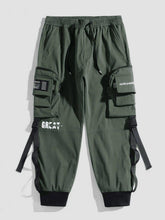 Function Buttons Ribbons Zipper Pockets Cargo Pants