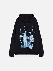Dark Ghost Fleece Zip Up Hoodie