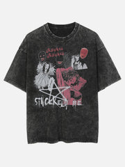 Washed Thriller Comic Graphics Tee